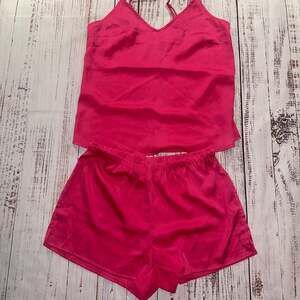 Stars Above Pink Satin Cami and Shorts Pajama Set Size XS